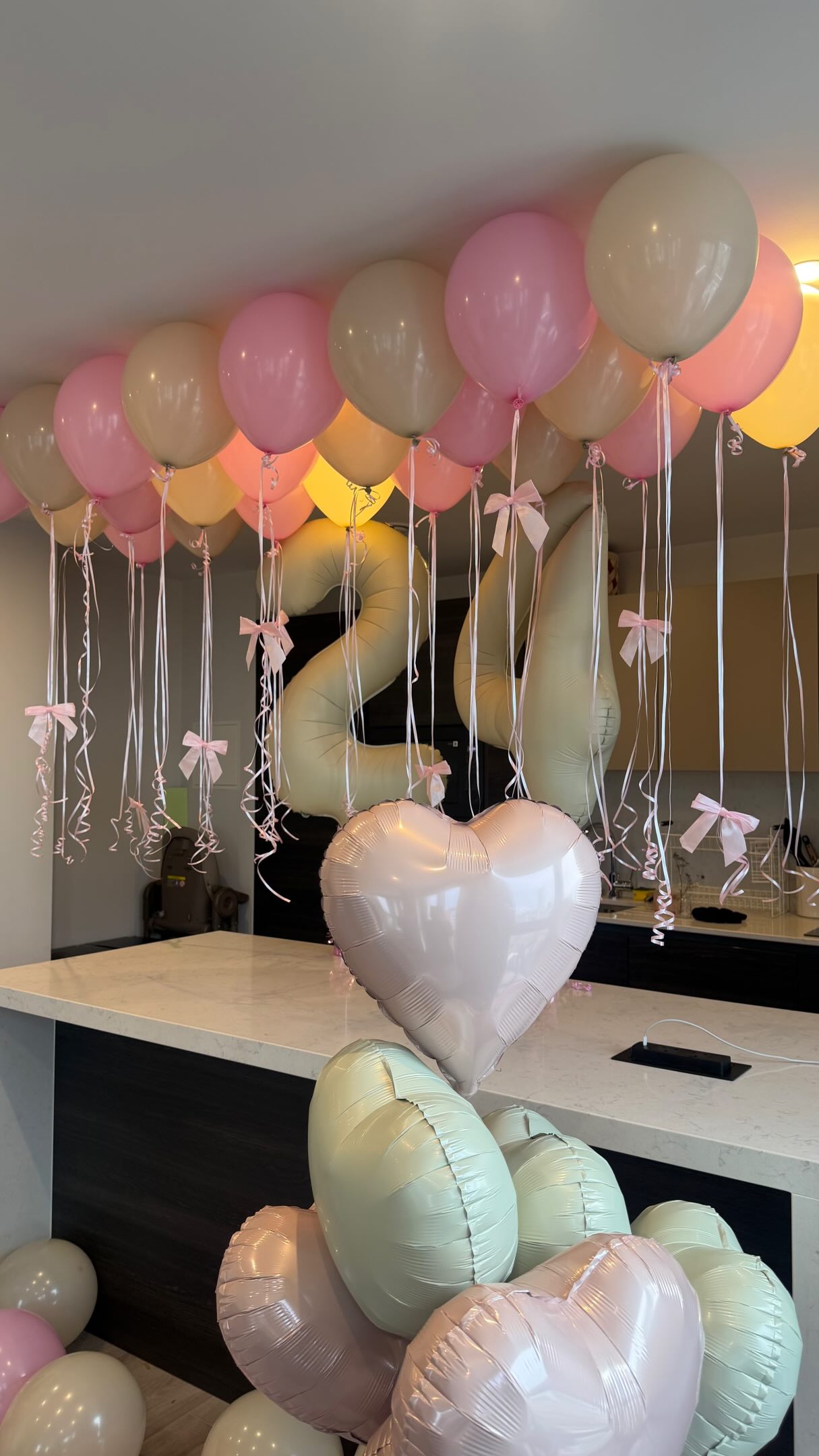 Blush and ivory decorations for a 24th birthday